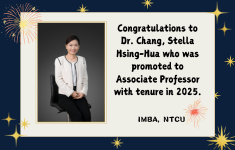 Congratulations to Dr. Chang, Stella Hsing-Hua who was promoted to Associate Professor with tenure i